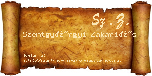Szentgyörgyi Zakariás névjegykártya